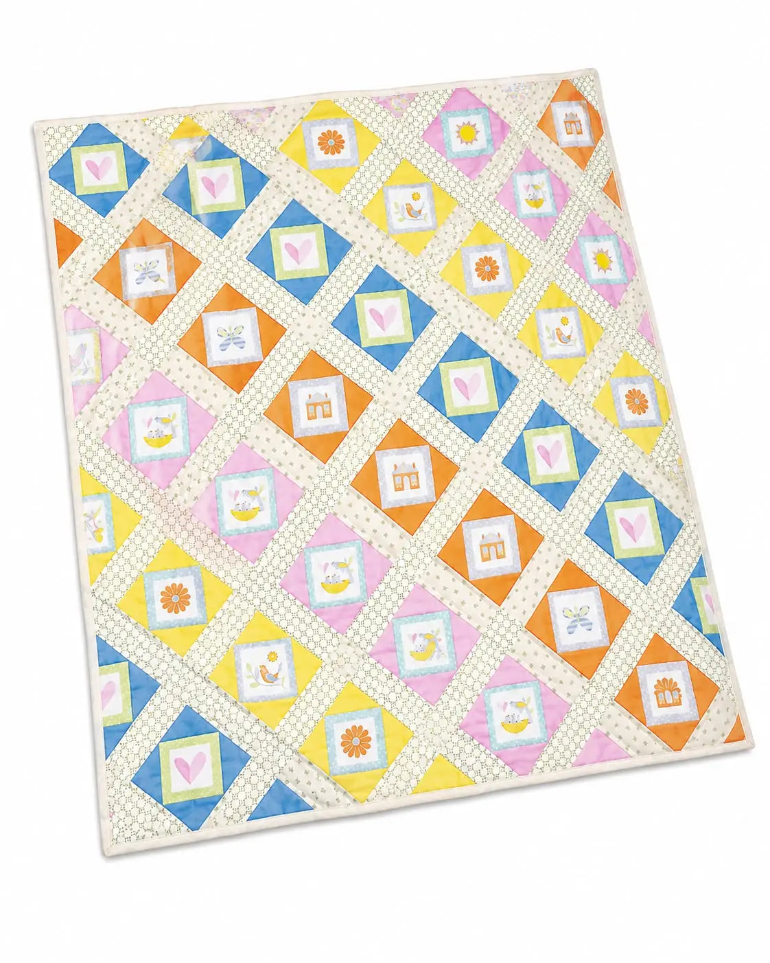 Kit Patchwork para Cobija de Bebé – Diseño Momentos (120 × 100 cm)
